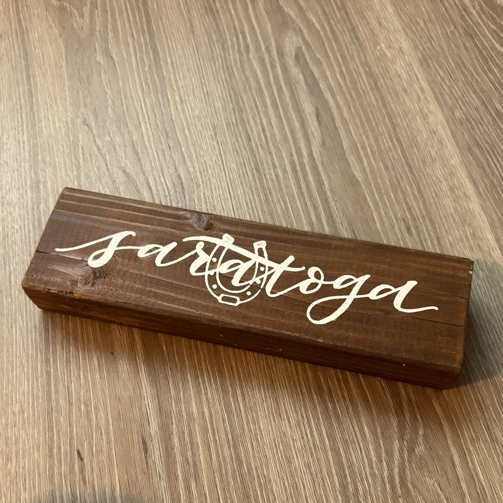 HANDCRAFTED Saratoga Springs Wooden Sign